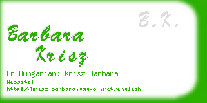 barbara krisz business card